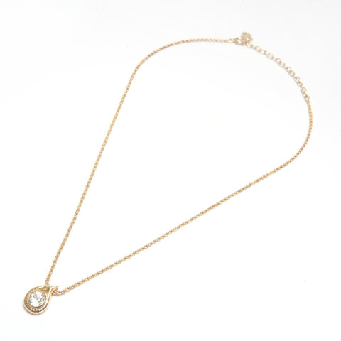 Christian Dior Rhinestone Necklace gold WS24507