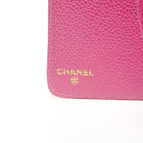 CHANEL 4th Series 1996-1997 Caviar Skin Leather Planner Cover COCO Mark Other accessories pink WS24519