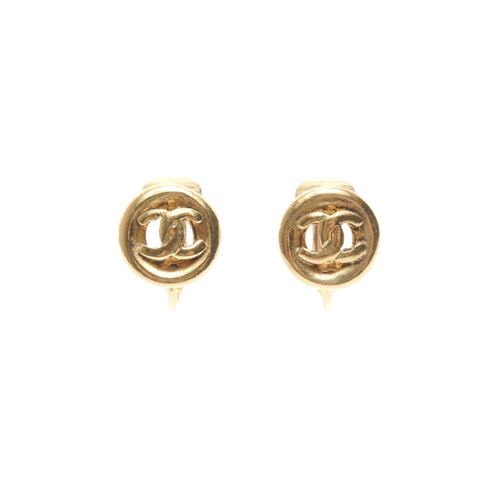 CHANEL 1971-1980 COCO Mark Round Earring gold WS24524