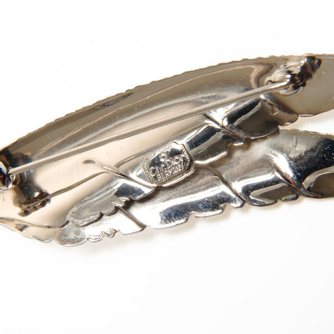 Christian Dior Leaf Brooch Silver WS24525