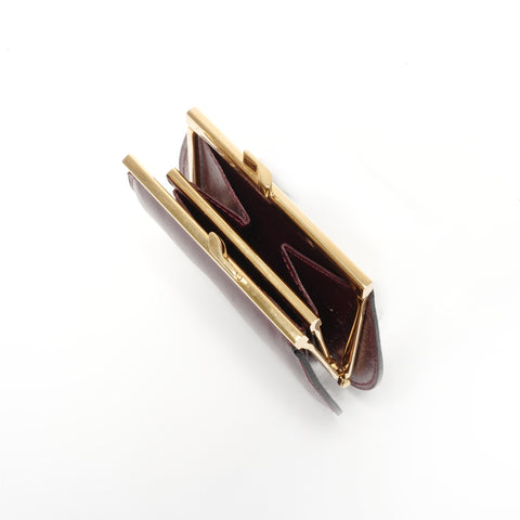 CARTIER clasp leather Coin case Red WS24536