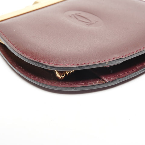 CARTIER clasp leather Coin case Red WS24536