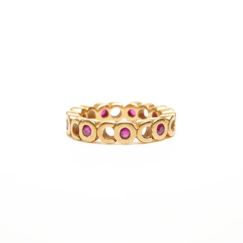 CHANEL 1971-1980 Kokoro Logo Ruby 750 Ring gold WS24541