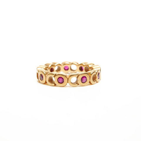 CHANEL 1971-1980 Kokoro Logo Ruby 750 Ring gold WS24541
