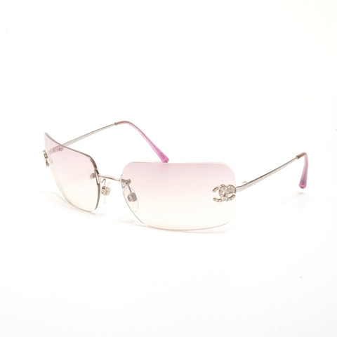 CHANEL Rimless gradient lenses sunglasses purple WS24543