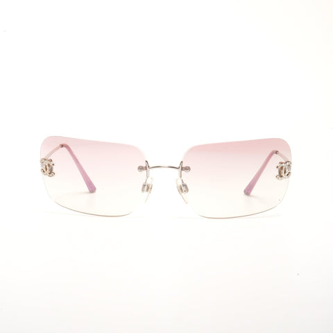 CHANEL Rimless gradient lenses sunglasses purple WS24543