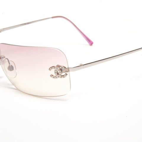 CHANEL Rimless gradient lenses sunglasses purple WS24543