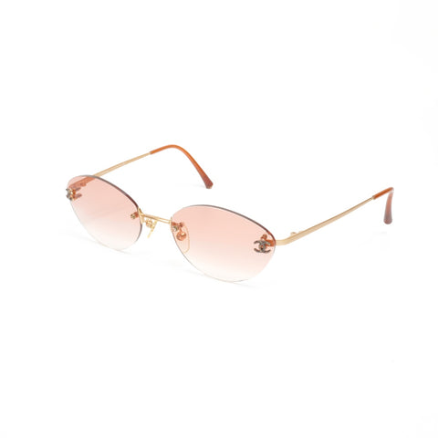 CHANEL Rimless sunglasses Brown WS24545
