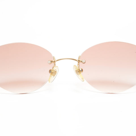 CHANEL Rimless sunglasses Brown WS24545