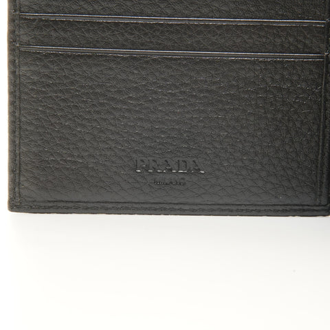 PRADA leather Bifold Wallet black WS24547