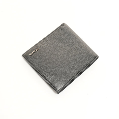 PRADA leather Bifold Wallet black WS24547