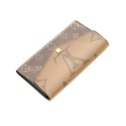 LOUIS VUITTON Monogram Reverse Giant Canvas Portefeuille Sarah Purse Brown WS24550