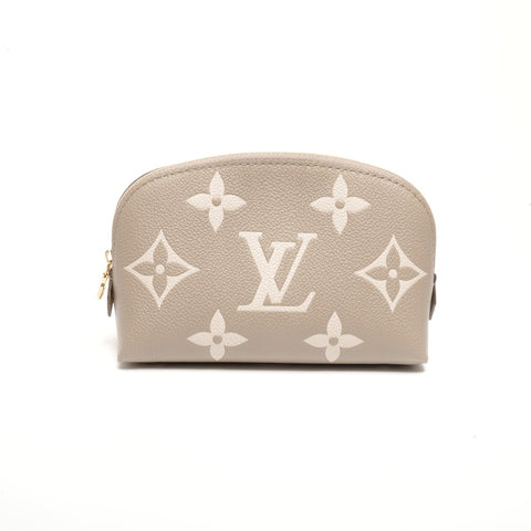LOUIS VUITTON Two-tone Monogram Empreinte Pochette Cosmetic PM Pouch beige WS24552
