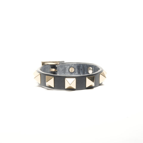 VALENTINO Leather studs bracelet black WS24553