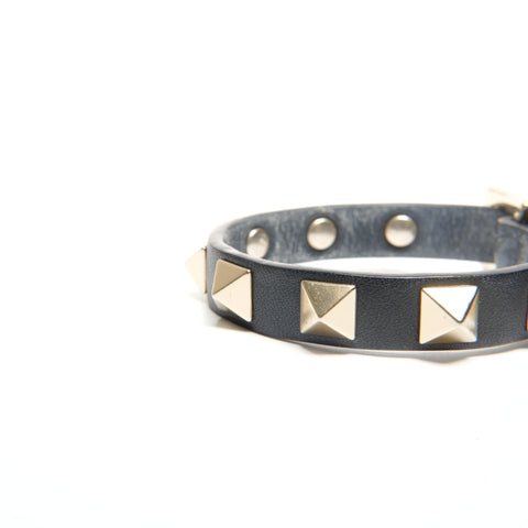 VALENTINO Leather studs bracelet black WS24553