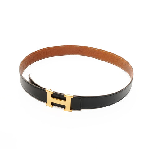 HERMES ◻︎G engraved Constance 2003 reversible 85 belt black WS24555