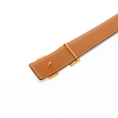 HERMES G engraved Constance 2003 reversible 85 belt black WS24555