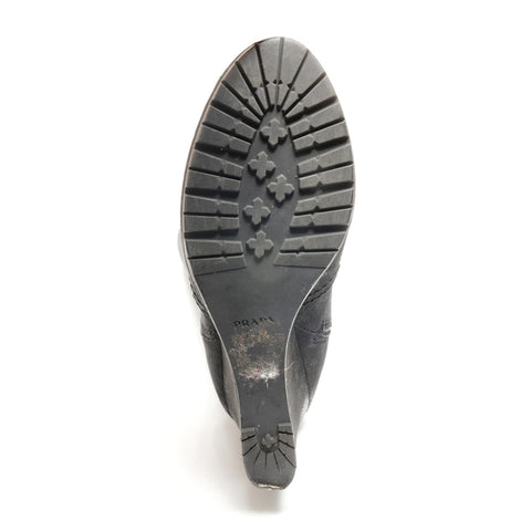 PRADA Suede long boots, size 38 1/2 (9.8 inches) boots Suede black WS24556