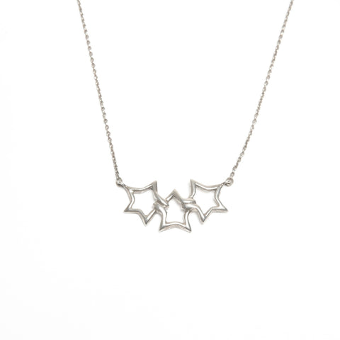 TIFFANY&Co. 925 Triple Star Necklace Silver WS24567