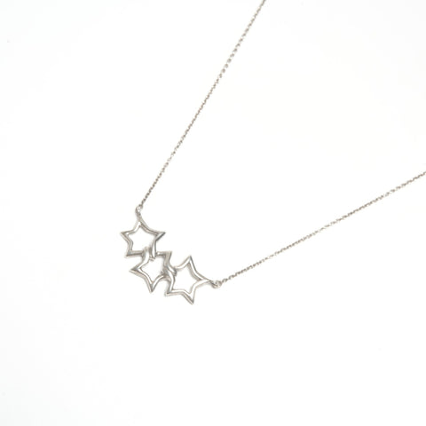 TIFFANY&Co. 925 Triple Star Necklace Silver WS24567