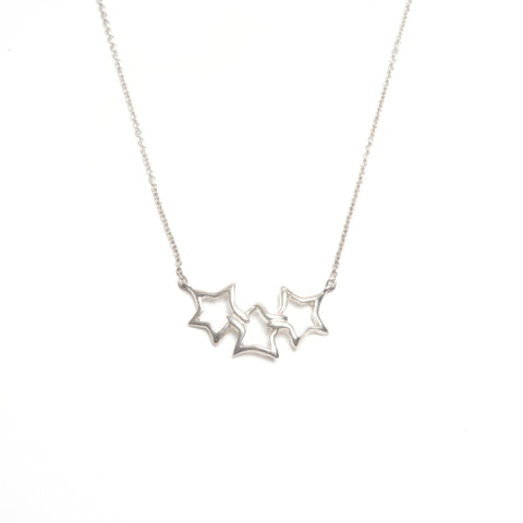 TIFFANY&Co. 925 Triple Star Necklace Silver WS24568