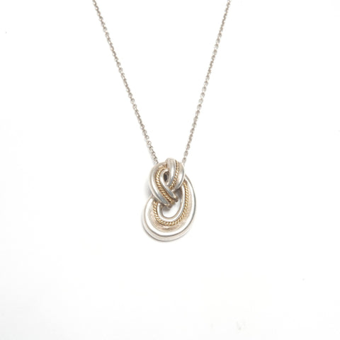 TIFFANY&Co. Twist Knot 925 750 Necklace Silver WS24569