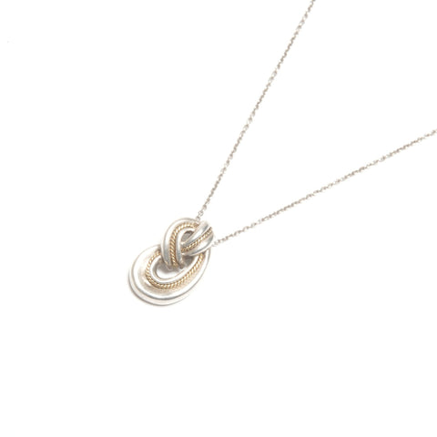 TIFFANY&Co. Twist Knot 925 750 Necklace Silver WS24569