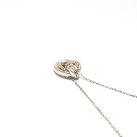 TIFFANY&Co. Twist Knot 925 750 Necklace Silver WS24569