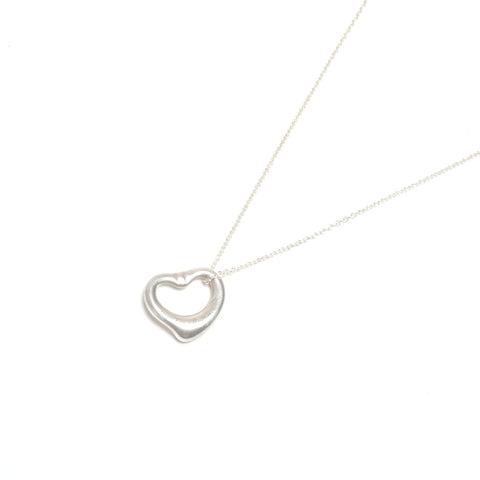 TIFFANY&Co. Pink Sapphire Open Heart 925 Necklace Silver WS24575