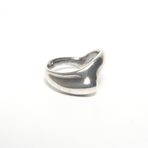 TIFFANY&Co. Curved Wave Heart 925 #10 Ring Silver WS24584