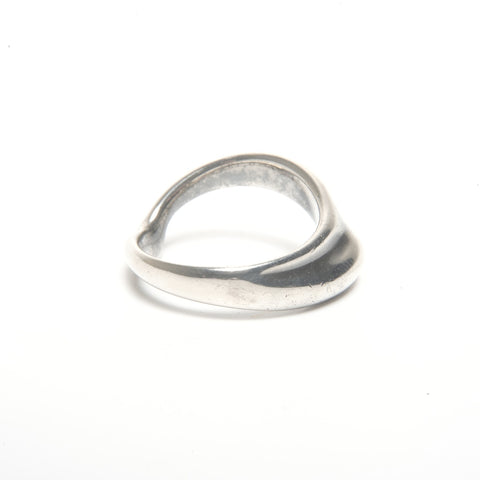 TIFFANY&Co. Curved Wave Heart 925 #10 Ring Silver WS24584