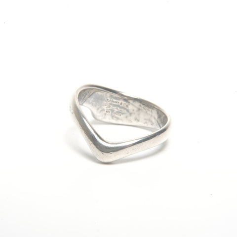 TIFFANY&Co. Curved Wave Heart 925 #10 Ring Silver WS24584
