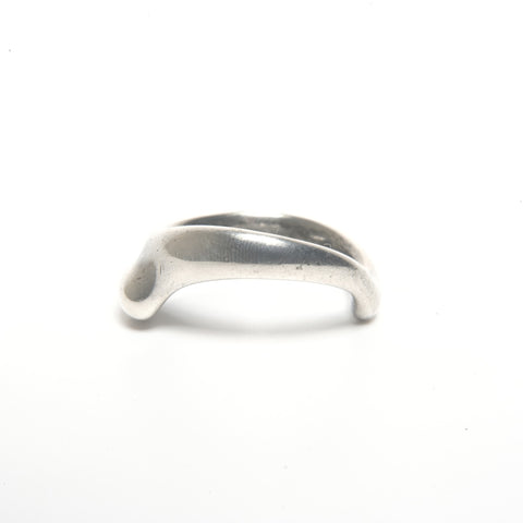 TIFFANY&Co. Curved Wave Heart 925 #10 Ring Silver WS24584