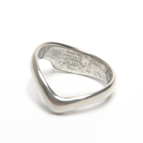 TIFFANY&Co. Curved Wave Heart 925 #10 Ring Silver WS24584