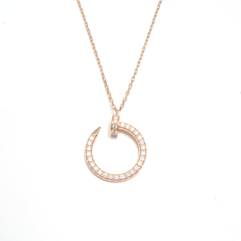 CARTIER Juste Diamond 750 PG Pink Gold Necklace gold WS24589