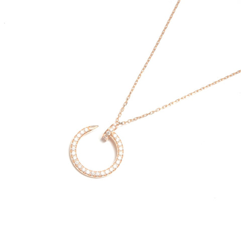 CARTIER Juste Diamond 750 PG Pink Gold Necklace gold WS24589