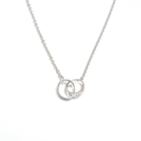 CARTIER Love Au750 White Gold Baby Love Necklace Silver WS24590