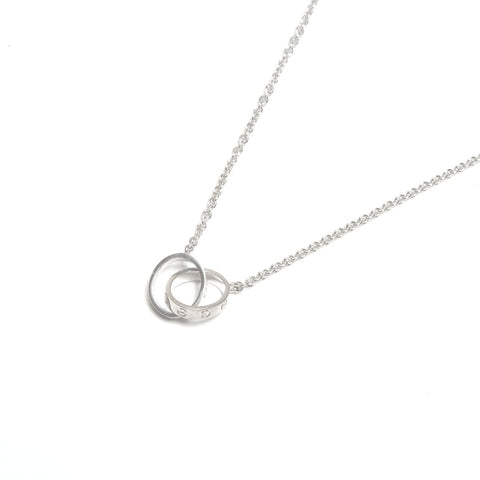 CARTIER Love Au750 White Gold Baby Love Necklace Silver WS24590