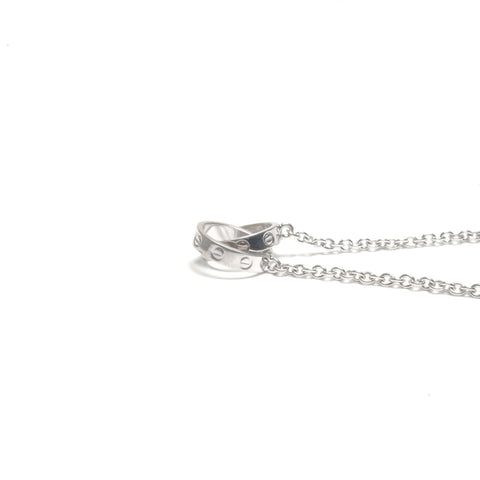 CARTIER Love Au750 White Gold Baby Love Necklace Silver WS24590