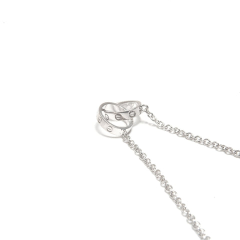 CARTIER Love Au750 White Gold Baby Love Necklace Silver WS24590