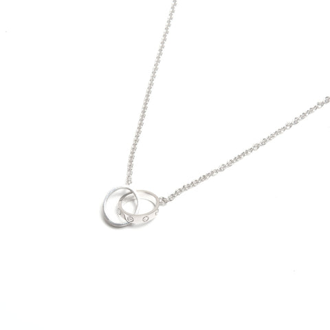 CARTIER Love Au750 White Gold Baby Love Necklace Silver WS24590