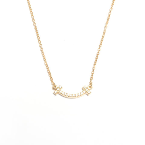 TIFFANY&Co. T Smile Au750 Diamond Necklace gold WS24591