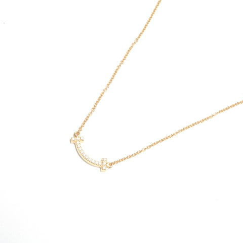 TIFFANY&Co. T Smile Au750 Diamond Necklace gold WS24591