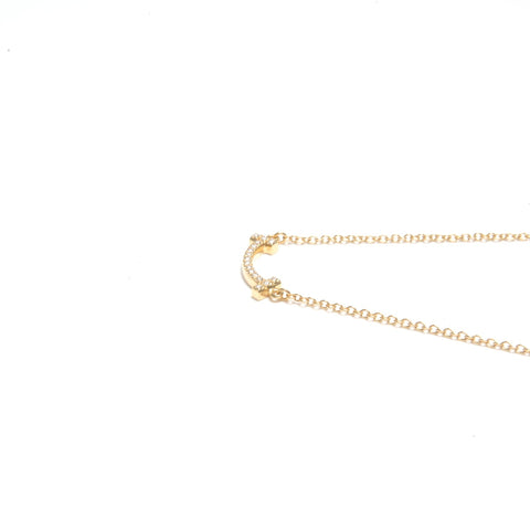 TIFFANY&Co. T Smile Au750 Diamond Necklace gold WS24591