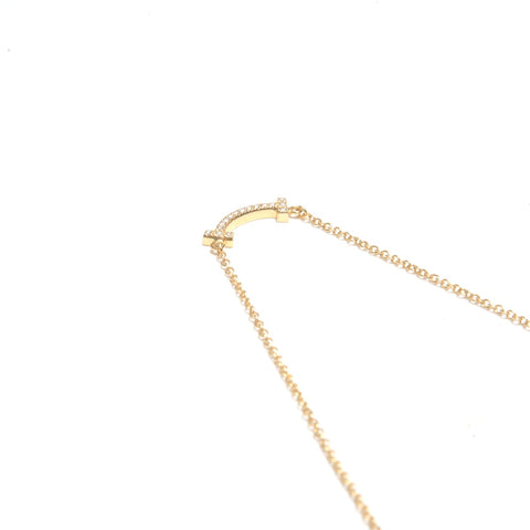 TIFFANY&Co. T Smile Au750 Diamond Necklace gold WS24591
