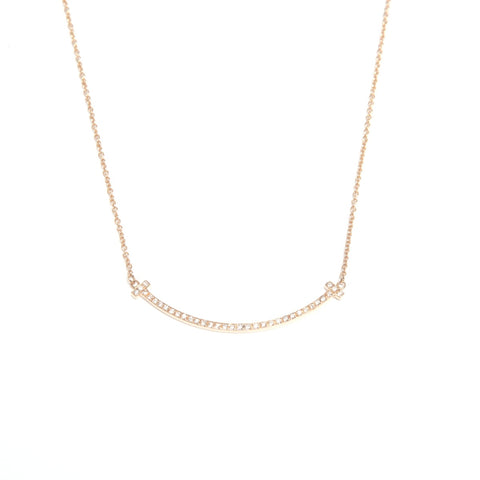 TIFFANY&Co. T Smile Diamond Au750 Necklace gold WS24592