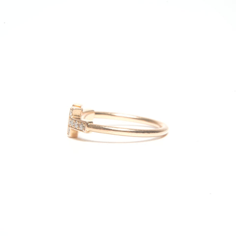 TIFFANY&Co. T Wire Diamond Au750 #12 Ring gold WS24593