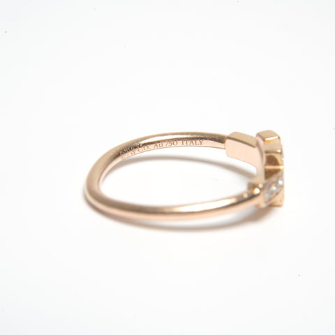 TIFFANY&Co. T Wire Diamond Au750 #12 Ring gold WS24593