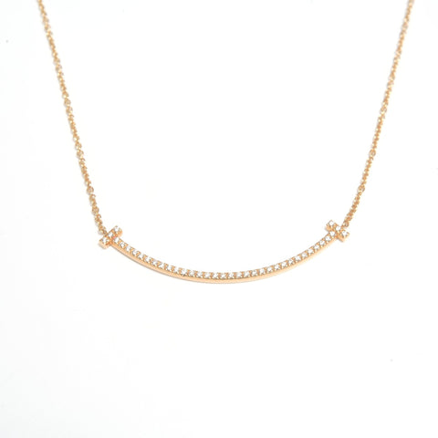 TIFFANY&Co. T Smile Diamond Au750 Necklace gold WS24594