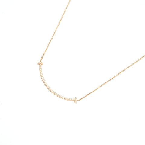 TIFFANY&Co. T Smile Diamond Au750 Necklace gold WS24594